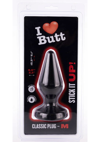 Plug Classic M I Love Butt 13 x 5.3 cm Black.png