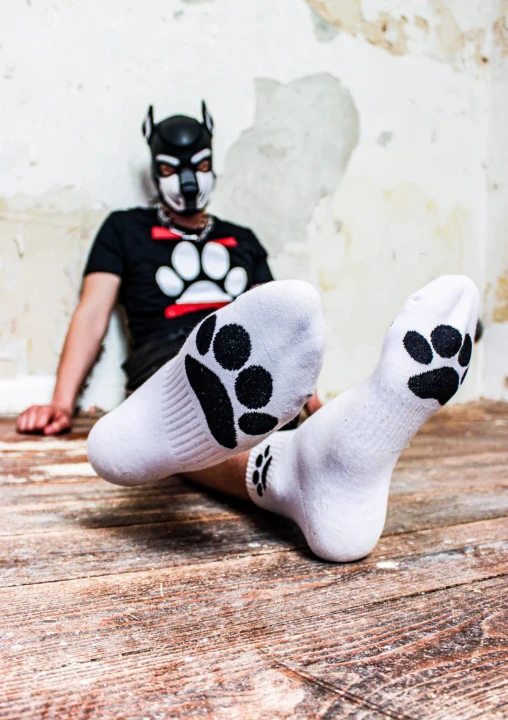 Sk8erboy® PUPPY Short Crew Fetish Socks White.png