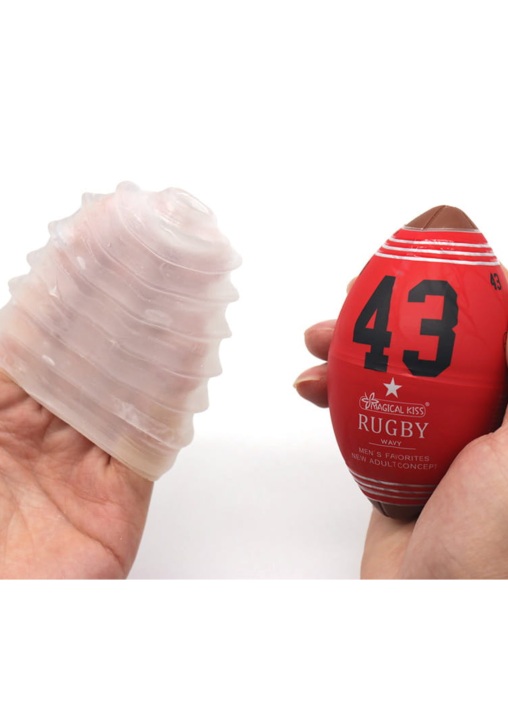 Masturbator Rugby Ball Wavy Egg 9 x 5 cm