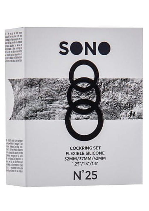Zestaw Pierścieni na Penisa Lot of 3 Sono Silicone Cockrings n°25 Grey .png