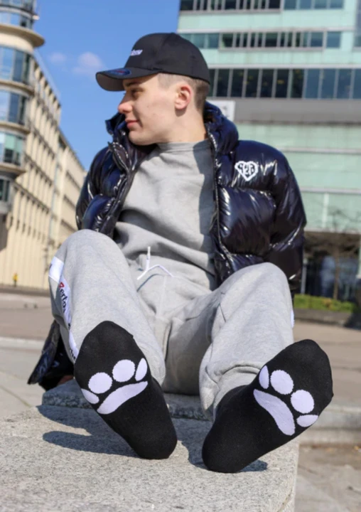 Sk8erboy® PUPPY Short Crew Socks Black .png
