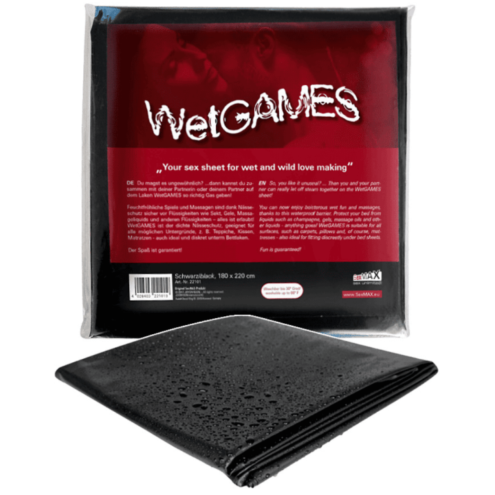 Winylowe Prześcieradło WetGAMES Sex-Sheet - Black 180×220 cm