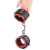 Skórzane kajdanki Leather handcuffs for wrists Black-Red