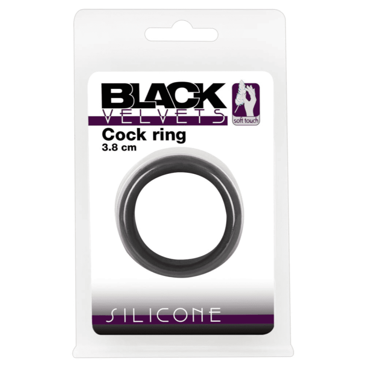 Cockring Velvet Ring L Black 38mm