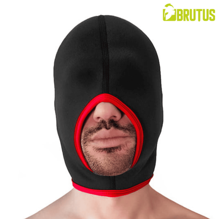 BRUTUS Blind Neoprene Face Fucker Hood Black : Red