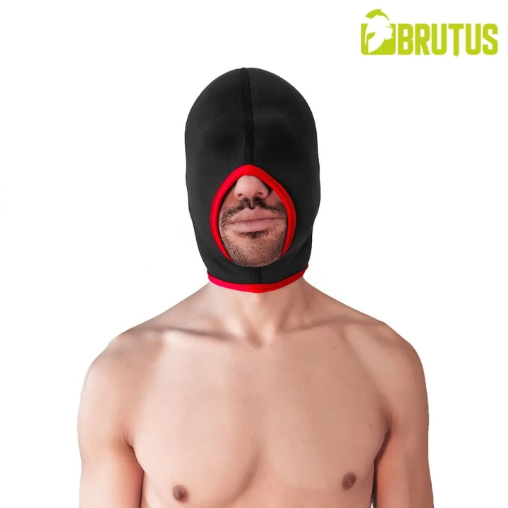 BRUTUS Blind Neoprene Face Fucker Hood Black : Red