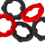 Oxballs [SIL] GEARHEADS 5-Pack SPINNER Rings Red : Black