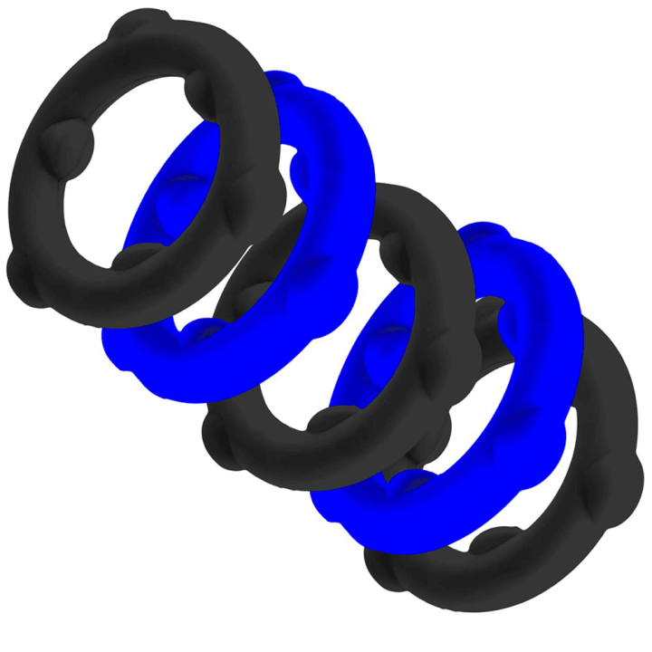 Oxballs [SIL] GEARHEADS 5-Pack SPINNER Rings Blue : Black