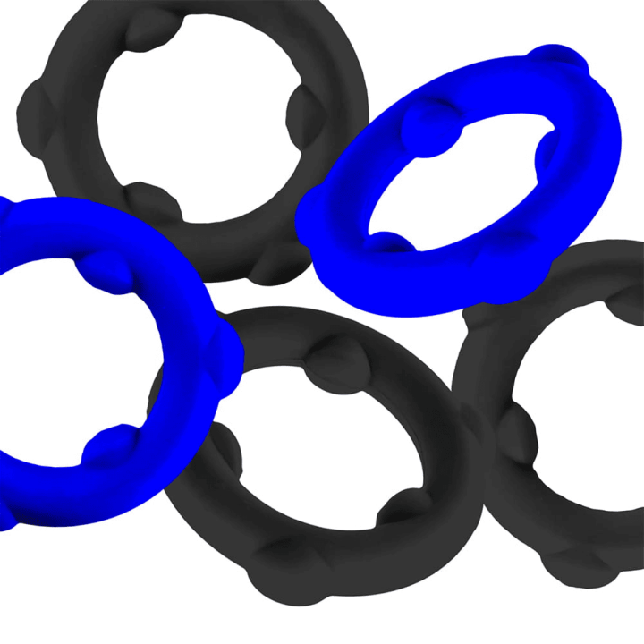 Oxballs [SIL] GEARHEADS 5-Pack SPINNER Rings Blue : Black