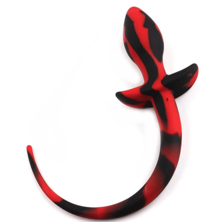 Dog Tail Plug 7.5 x 3.1cm Black-Red