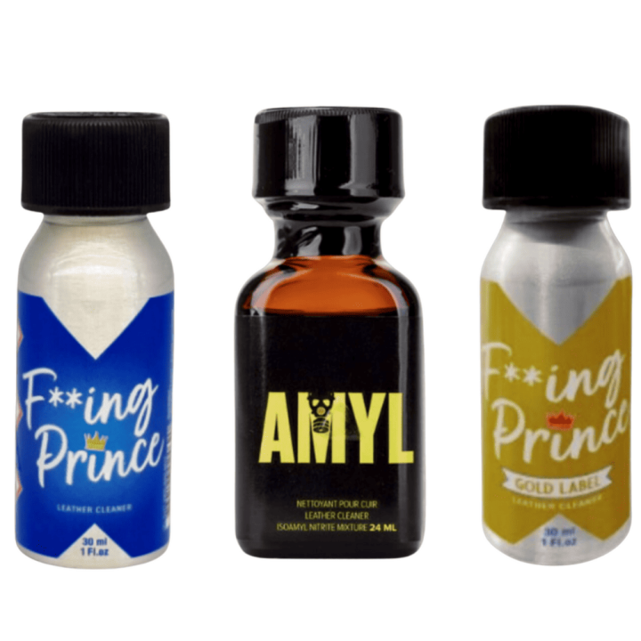 ZESTAW POPPERSÓW AMYL + F**ING PRINCE + F**ING PRINCE GOLD LABEL