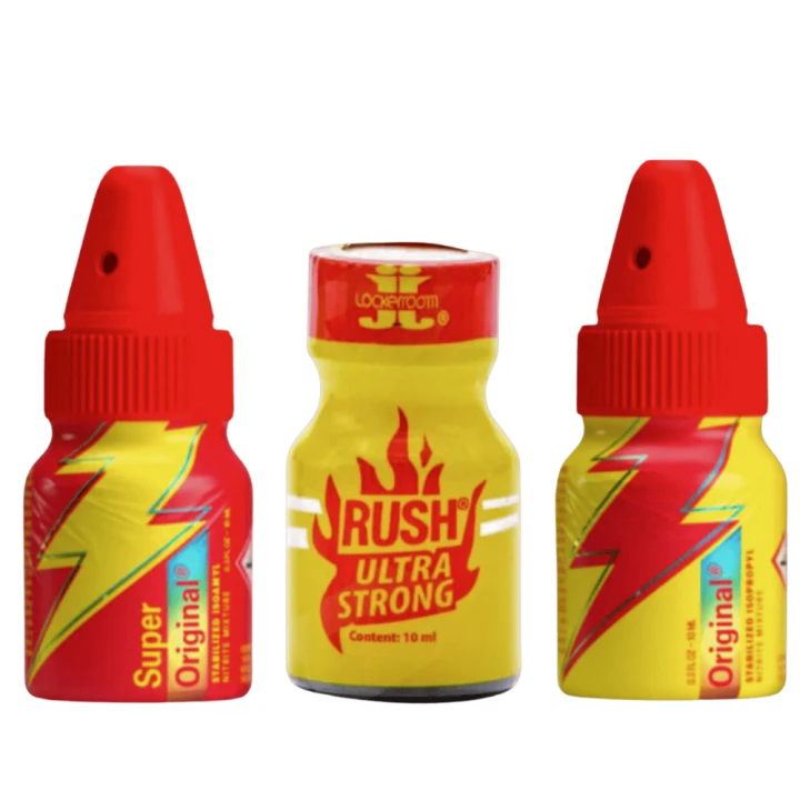 ZESTAW POPPERSÓW RUSH ULTRA STRONG + THE ORIGINAL SUPER + THE ORIGINAL
