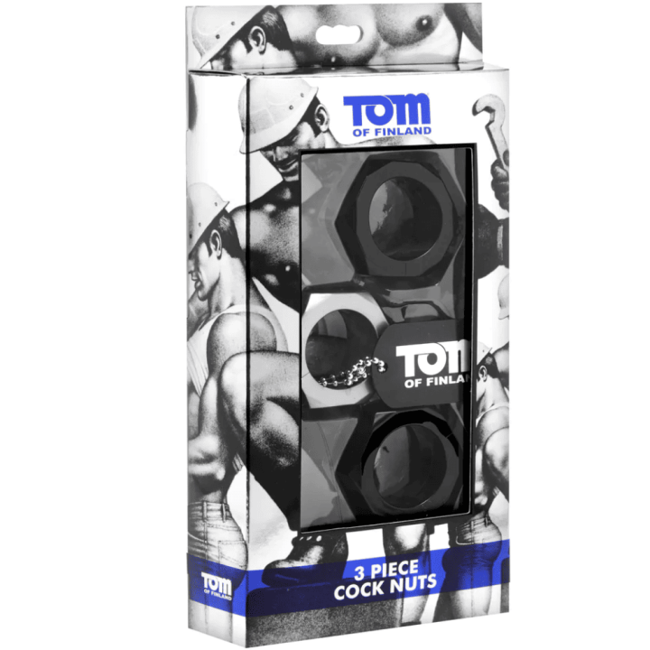 Tom of Finland Cock Nuts Penis Ring - Pack of 3, Black