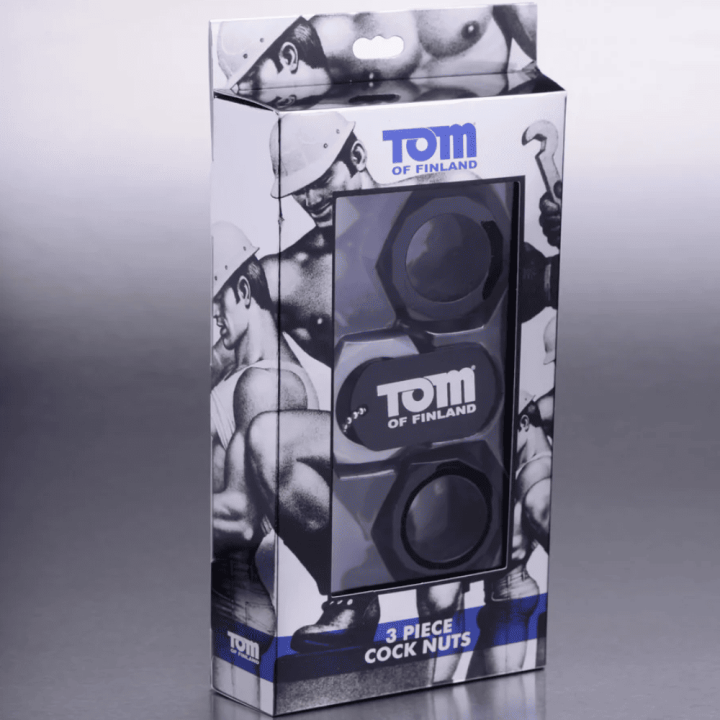 Tom of Finland Cock Nuts Penis Ring - Pack of 3, Black