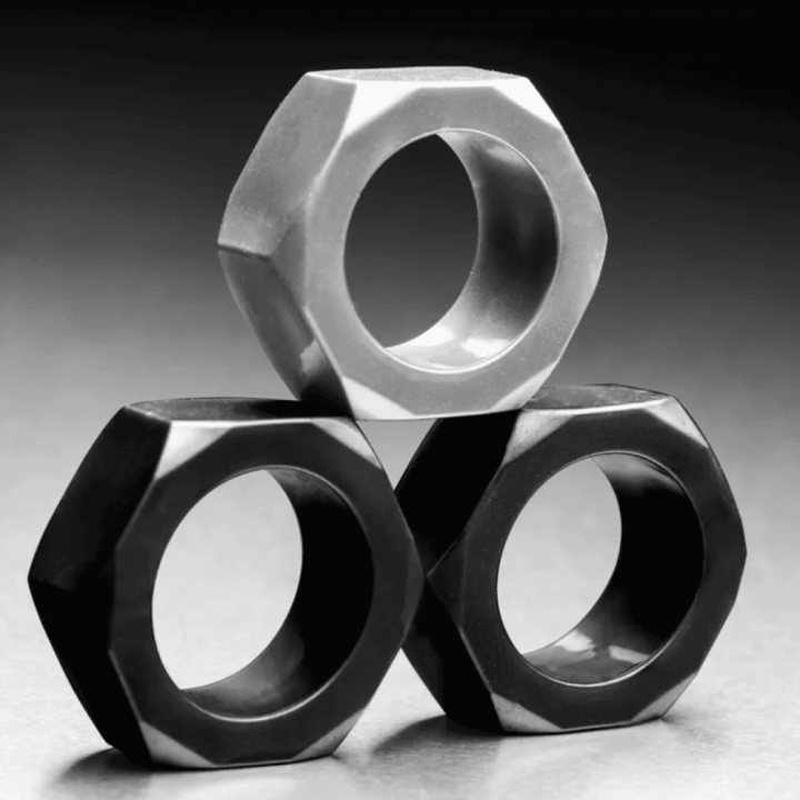 Tom of Finland Cock Nuts Penis Ring - Pack of 3, Black