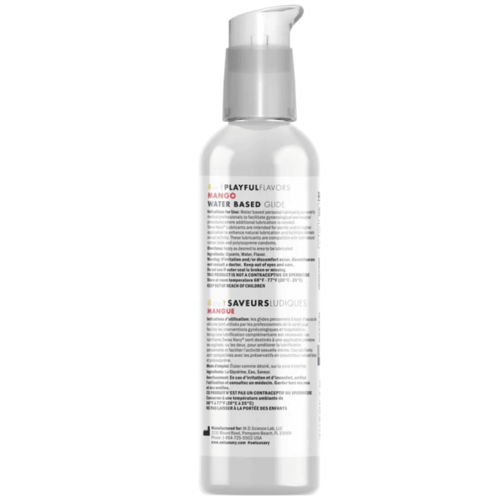 Swiss Navy mango 4 in 1 Playful Flavors - Lubricant with Mango Flavor - 4 fl oz / 118 ml