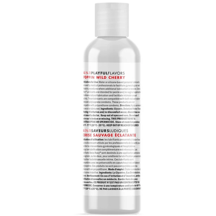 Swiss Navy wiśnia 4 in 1 Playful Flavors - Lubricant with Poppin Wild Cherry Flavor - 1 fl oz / 29,5 ml
