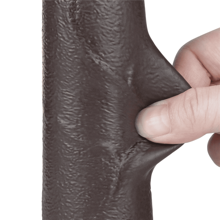 Dildo with Sliding Skin Purse 17 x 4cm Black