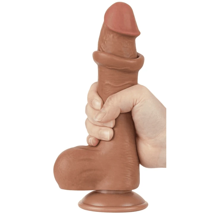 Realistyczne dildo z ruchomą skórą Sliding Skin Dildo 13 x 3.7cm Brown