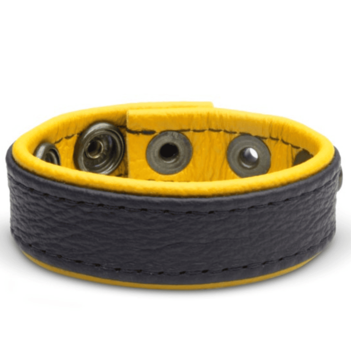 SAXOS Leather Cockring Yellow Skórzany cockring premium z naturalnej miękkiej skóry żółty
