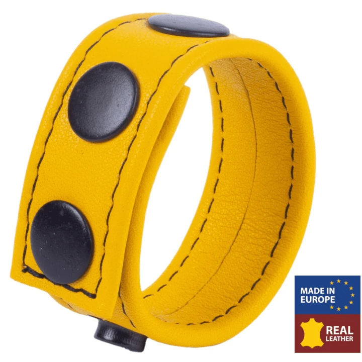 Cocky Yellow Leather Cockring