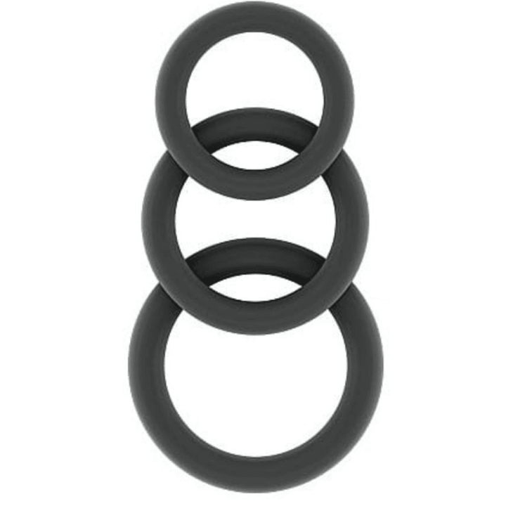 Zestaw pierścieni na penisa Lot of 3 Sono Silicone Cockrings n°25 Grey