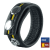Leather Cockring 3 Pressures Black-Yellow