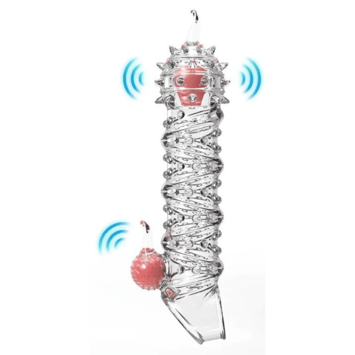 Wibrująca Nakładka na Penisa Tortyvizz vibrating penis sleeve 12 x 4 cm Transparent