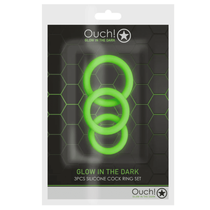 Cockring Set - Glow in the Dark - 3 Pieces