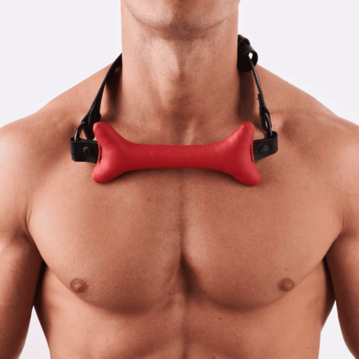 Leather Bone Gag Red
