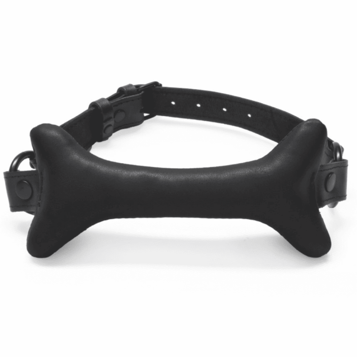 Leather Bone Gag Black
