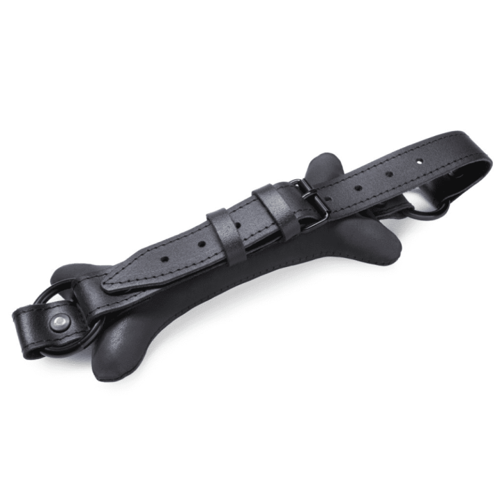 Leather Bone Gag Black