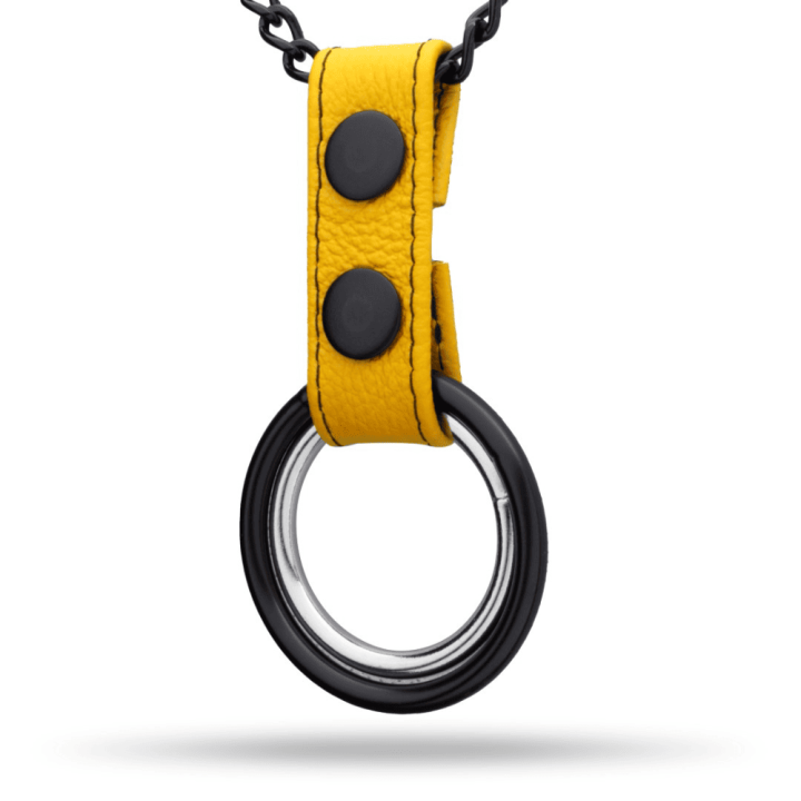 Saxos Naszyjnik z metalowymi C-RINGAMI żółty Chain Cockring Yellow