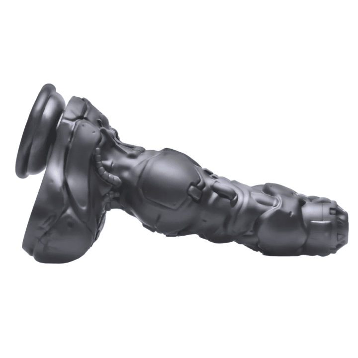 Cyborg Cock - Thrusting and Vibrating Silicone Dildo - Silver