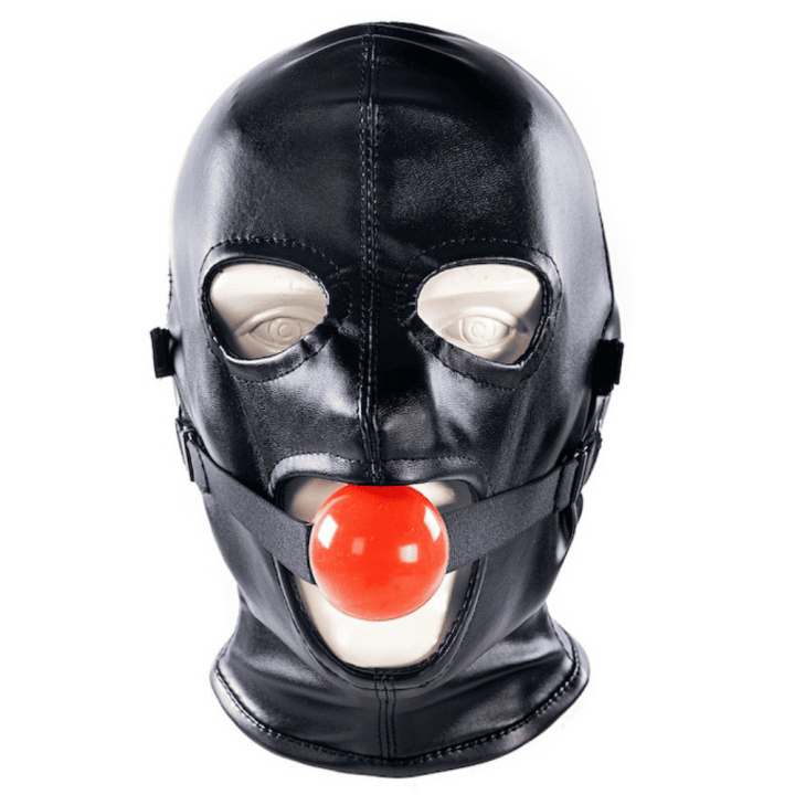 SM hood with gag and Subfull mask Black