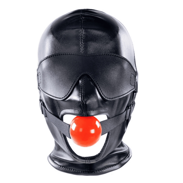 SM hood with gag and Subfull mask Black