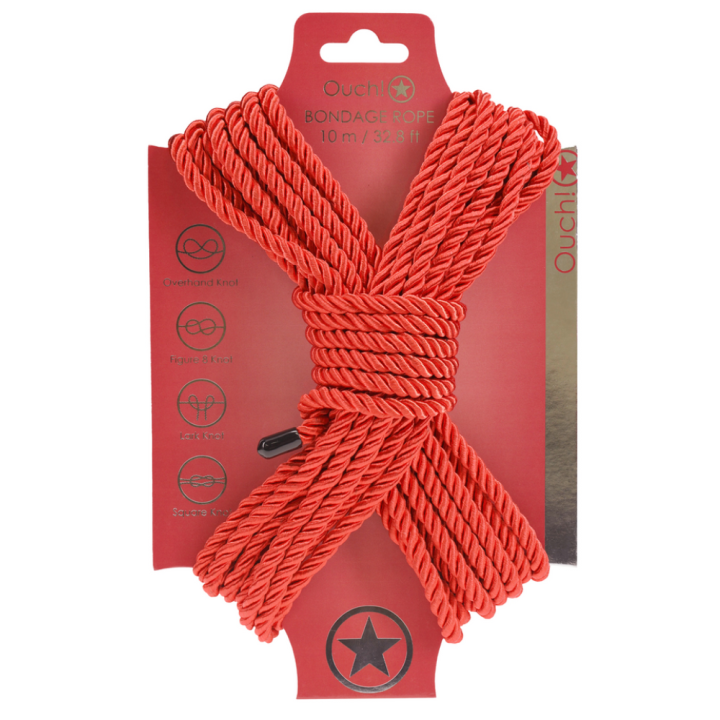 Lina do krępowania Polyester Bondage Rope - 32.8 ft : 10 m - Red.png