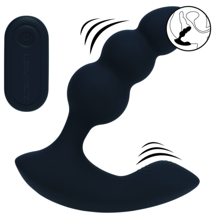 Dual Motor Remote Control Beaded Vibrating Liquid Silicone Prostate Stimulator - Black.png