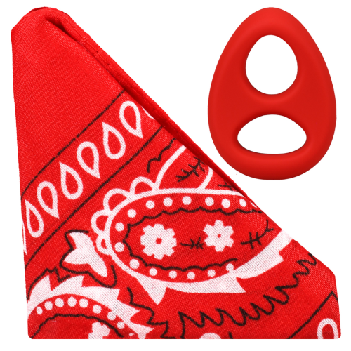 The Code - Silicone Cockring with Bandana - Red.png