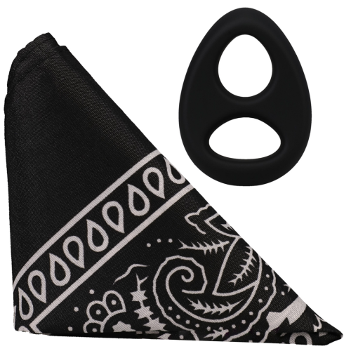 The Code - Silicone Cockring with Bandana - Black.png