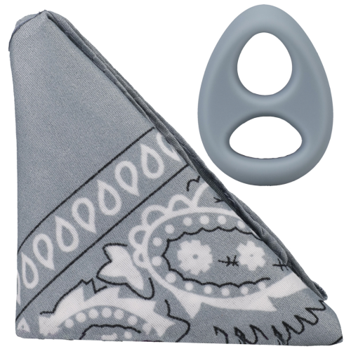 The Code - Silicone Cockring with Bandana - Gray.png