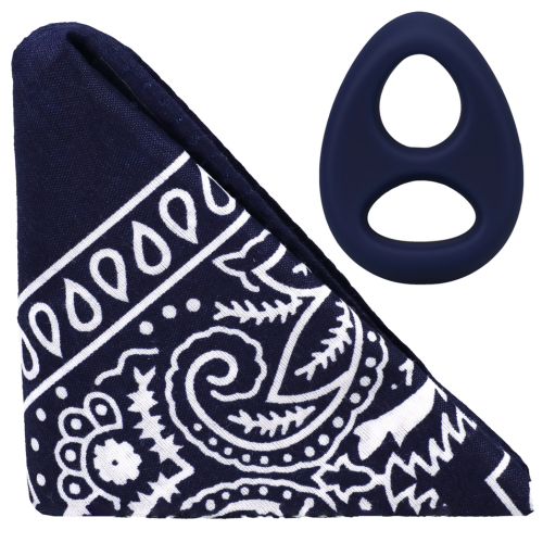 The Code - Silicone Cockring with Bandana - Navy Blue.png