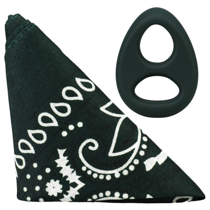 The Code - Silicone Cockring with Bandana - Hunter Green.png