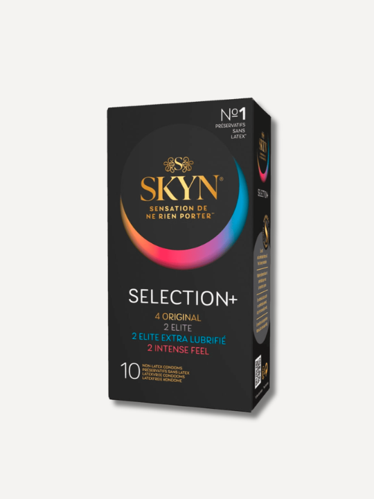 Skyn prezerwatywy bez lateksu Selection+ Latex-Free Condoms Pack 53mm x10.png
