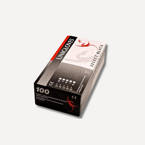 Lateksowe Rękawiczki Bezpudrowe LATEX GLOVES BLACK X100 sztuk