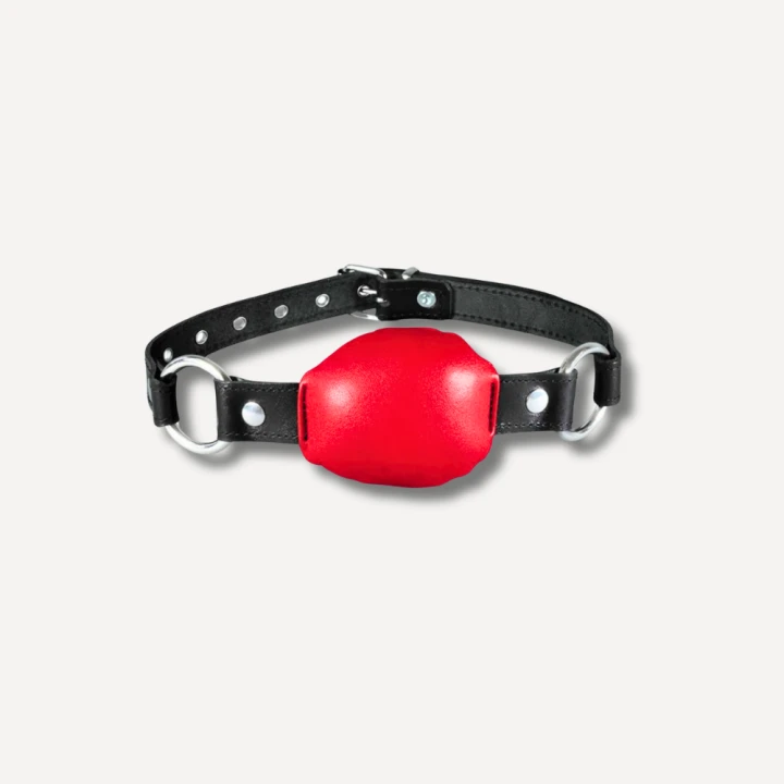 Skórzany Knebel Leather gag Silence Gag Red