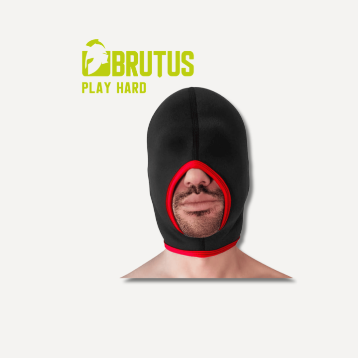 BRUTUS Blind Neoprene Face Fucker Hood Black / Red