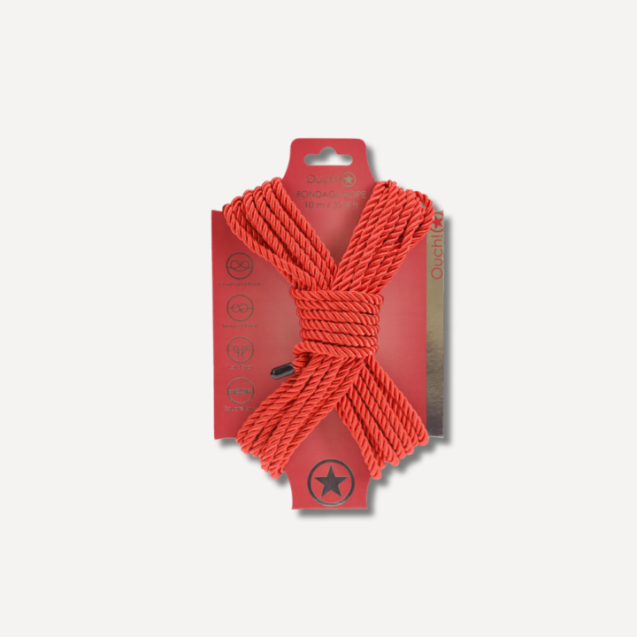 Lina do krępowania Polyester Bondage Rope - 32.8 ft / 10 m - Red