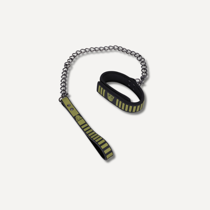 Fort Troff smycz + obroża Tactical Collar and Leash - Black/Green