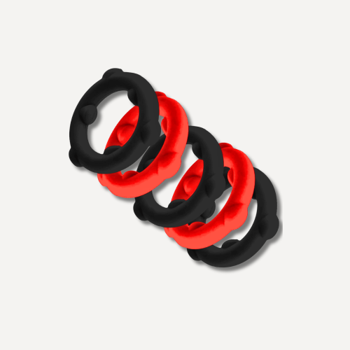 Oxballs [SIL] GEARHEADS 5-Pack SPINNER Rings Red / Black